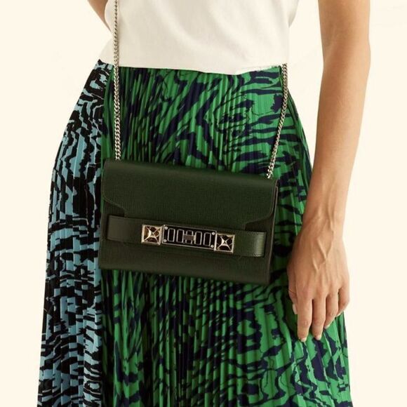 PROENZA SCHOULER Leather / Suede Green Chain-Link Crossbody Bag